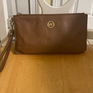 Michael Kors Tan Leather Wristlet